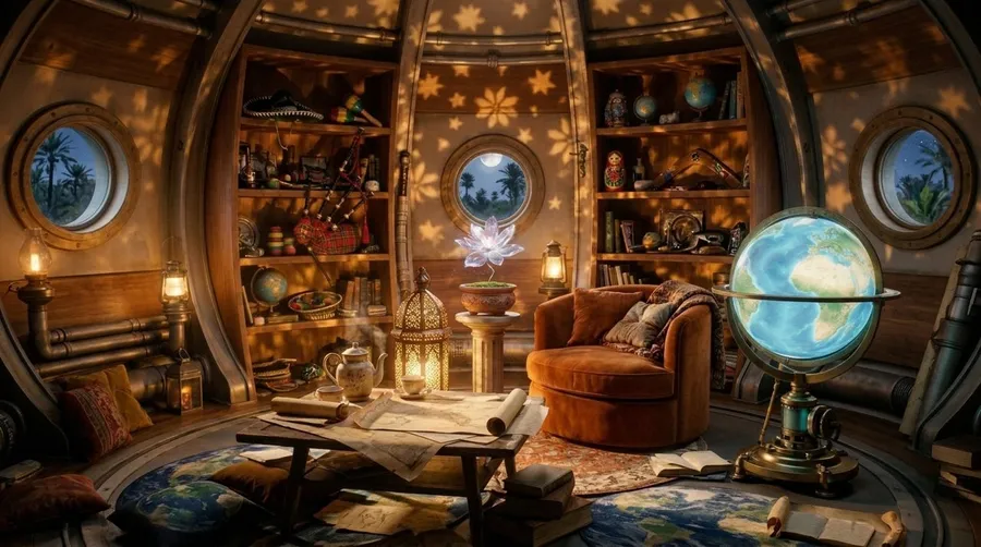 Salón de Muka de noche